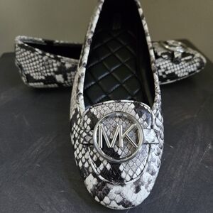 Michael Kors Black and White Snake Print Women's Shoes
